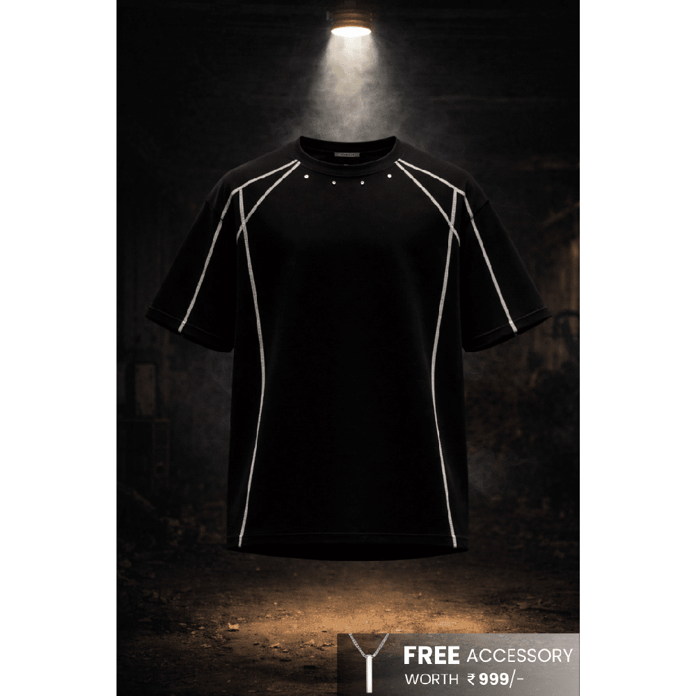LINEFORM EDGE Oversized T-Shirt - Black - THE MEN THING