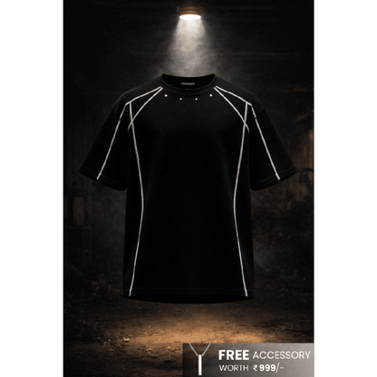 LINEFORM EDGE Oversized T-Shirt - Black - THE MEN THING