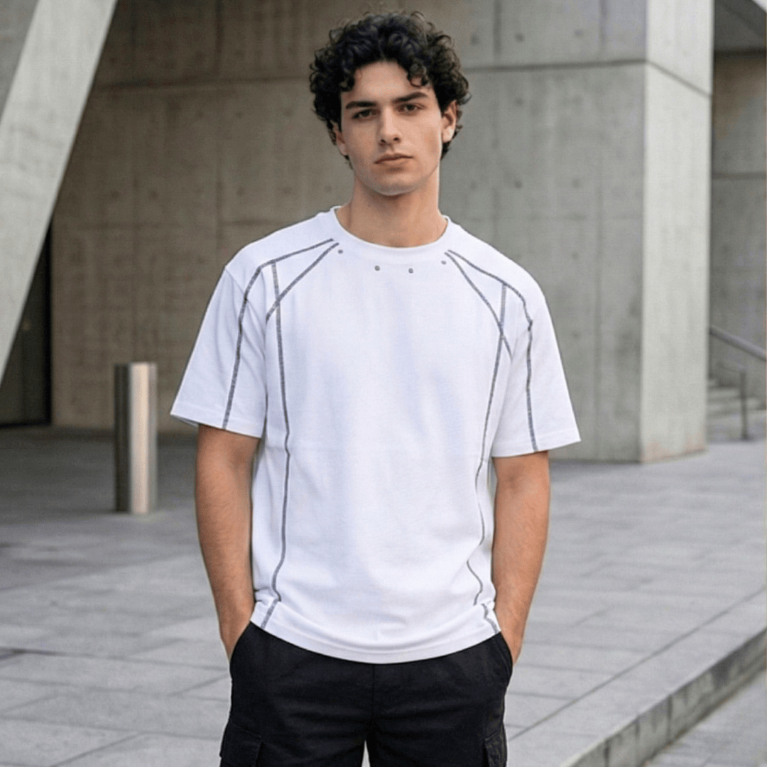 LINEFORM EDGE Oversized T-Shirt - White - THE MEN THING