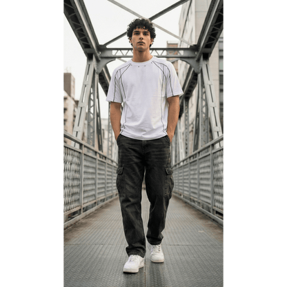 LINEFORM EDGE Oversized T-Shirt - White - THE MEN THING