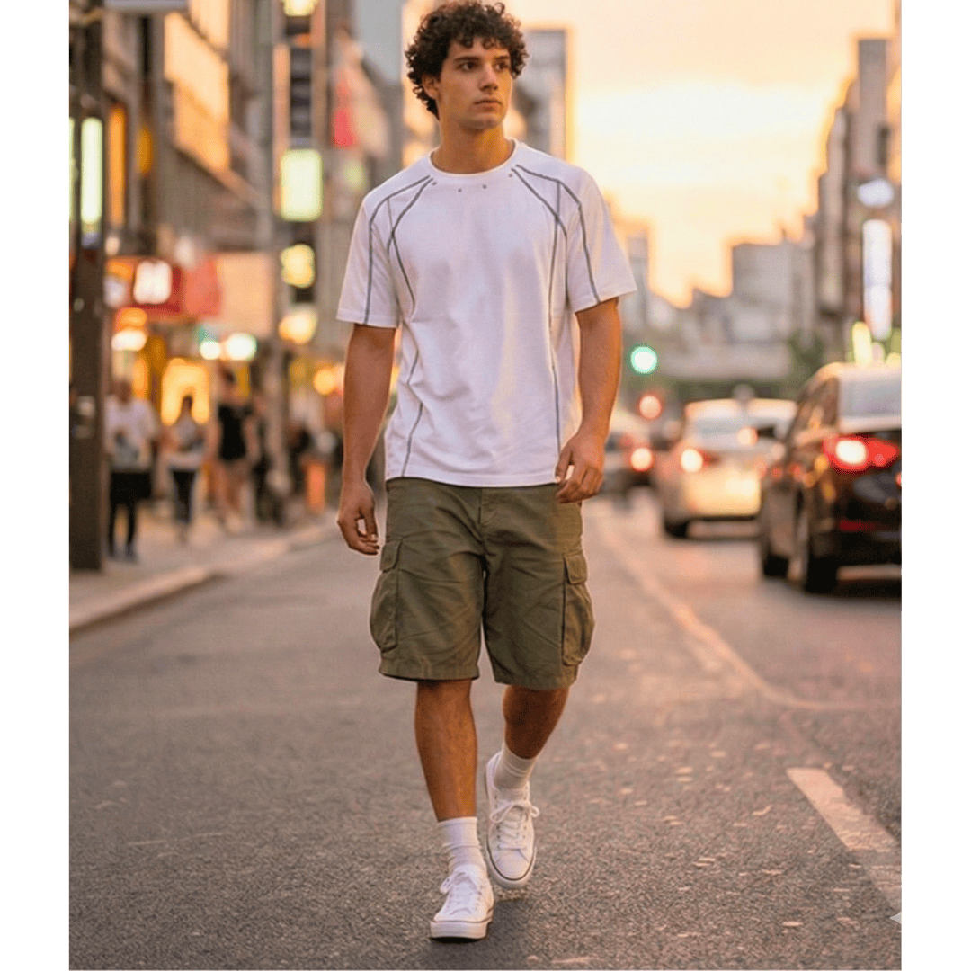 LINEFORM EDGE Oversized T-Shirt - White - THE MEN THING