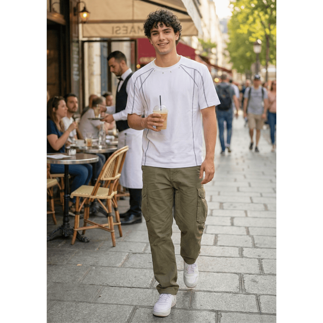 LINEFORM EDGE Oversized T-Shirt - White - THE MEN THING