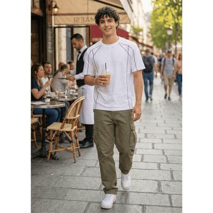 LINEFORM EDGE Oversized T-Shirt - White - THE MEN THING
