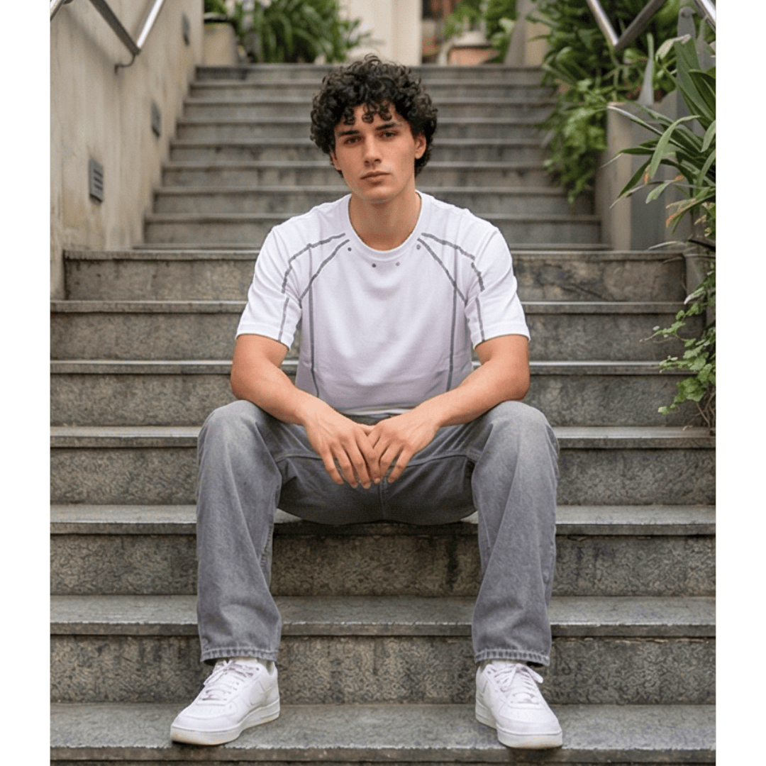 LINEFORM EDGE Oversized T-Shirt - White - THE MEN THING