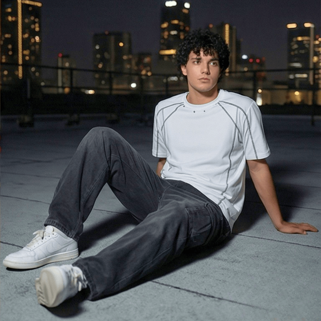 LINEFORM EDGE Oversized T-Shirt - White - THE MEN THING