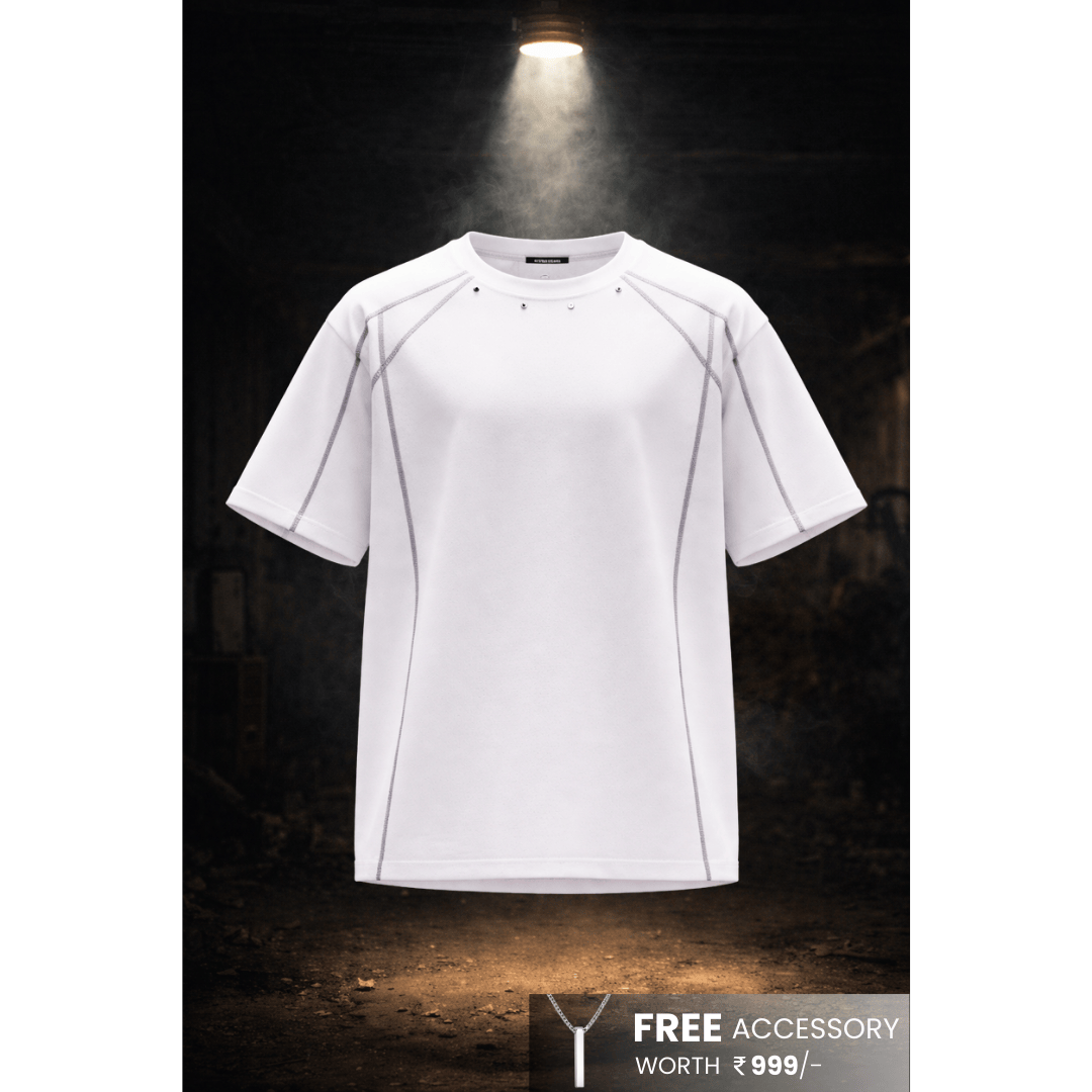 LINEFORM EDGE Oversized T-Shirt - White - THE MEN THING