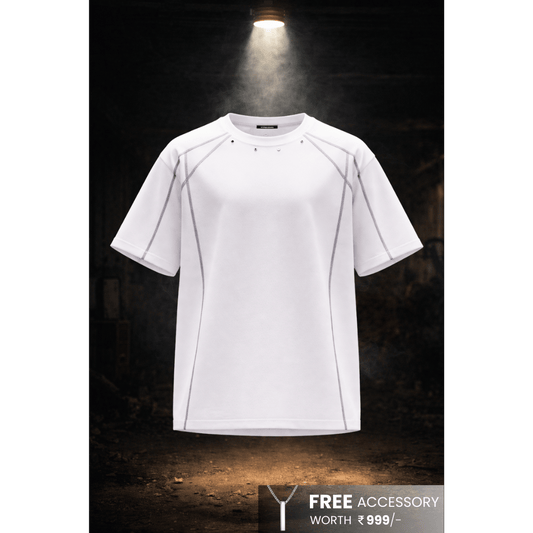 LINEFORM EDGE Oversized T-Shirt - White - THE MEN THING