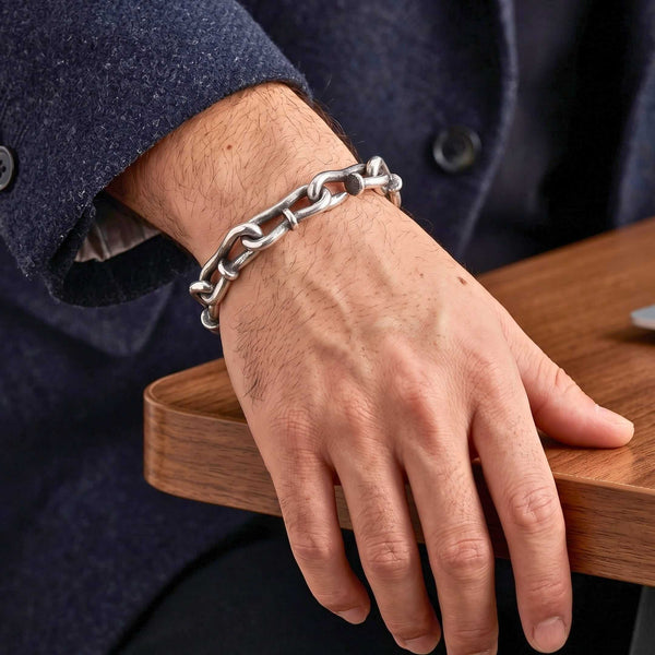 LINKER STEEL - 12mm Pure Titanium Steel Bracelet for Men & Boy (9inch)