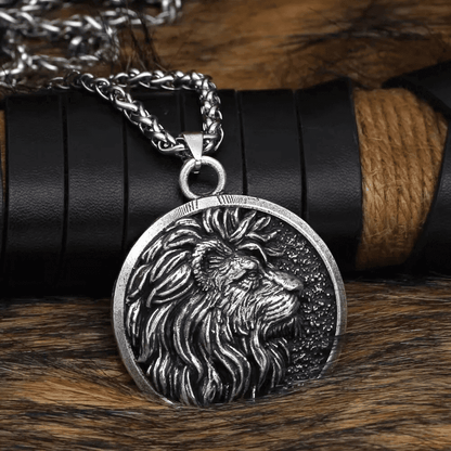LION KING HEAD - Alloy Pendant with Stainless Steel 24inch Spiga Chain for Men & Boy - THE MEN THING