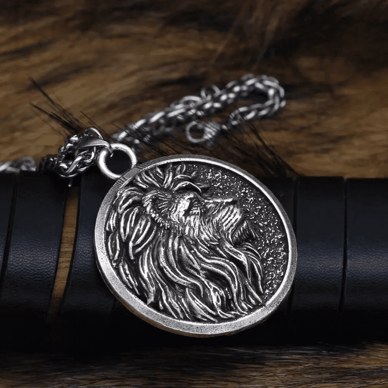 LION KING HEAD - Alloy Pendant with Stainless Steel 24inch Spiga Chain for Men & Boy - THE MEN THING
