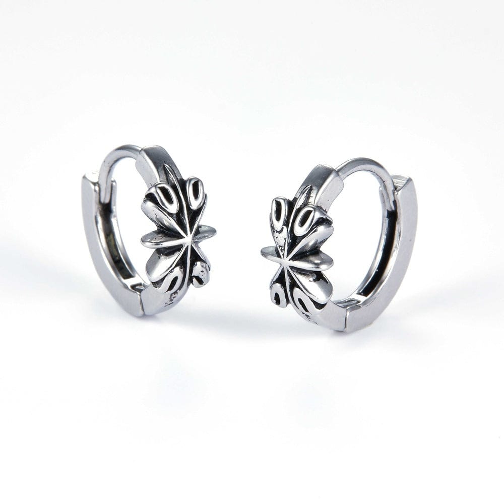LOTUS - Titanium Steel Hoop Earrings for Men & Boys (2pcs) - THE MEN THING