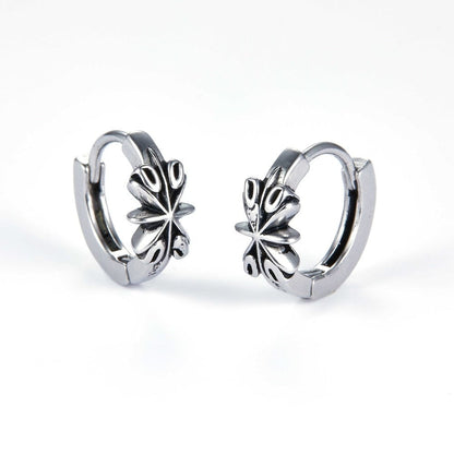 LOTUS - Titanium Steel Hoop Earrings for Men & Boys (2pcs) - THE MEN THING