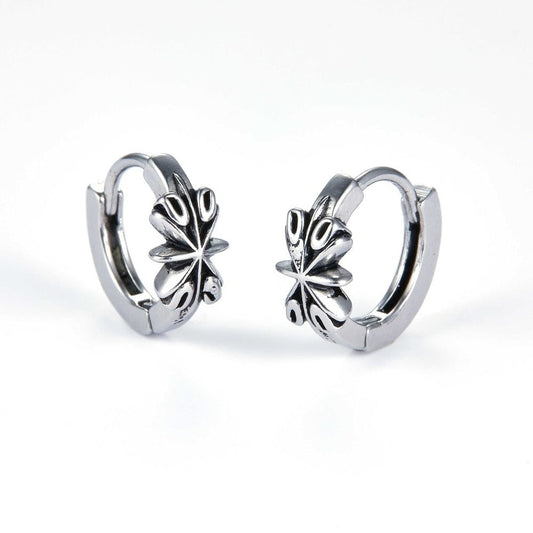 LOTUS - Titanium Steel Hoop Earrings for Men & Boys (2pcs) - THE MEN THING