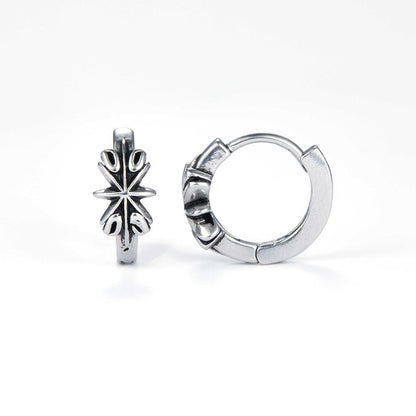 LOTUS - Titanium Steel Hoop Earrings for Men & Boys (2pcs) - THE MEN THING