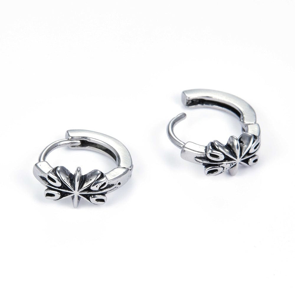 LOTUS - Titanium Steel Hoop Earrings for Men & Boys (2pcs) - THE MEN THING