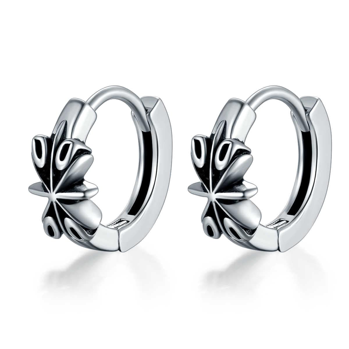 LOTUS - Titanium Steel Hoop Earrings for Men & Boys (2pcs) - THE MEN THING