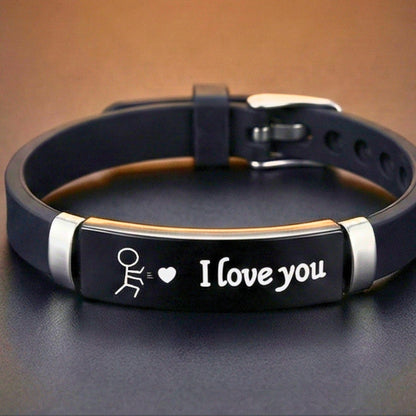 LOVE BAND - BLACK - Genuine Braided Leather Bracelet for Men & Boys (8inch) - THE MEN THING