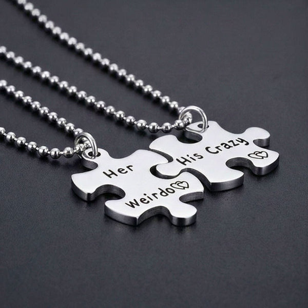 LOVE FIT PUZZLE - Titanium Steel Pendant with 24inch Chain for Men & Boys