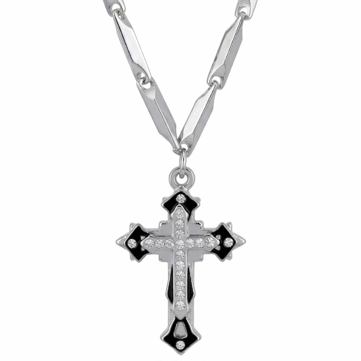 LUMICROSS - 11mm Pure Titanium Steel Pendant with 23inch Rice 4mm Chain for Men & Boys - THE MEN THING