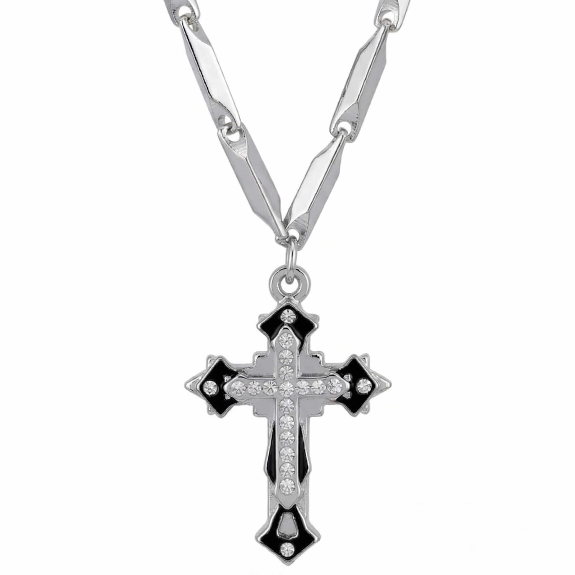 LUMICROSS - 11mm Pure Titanium Steel Pendant with 23inch Rice 4mm Chain for Men & Boys - THE MEN THING