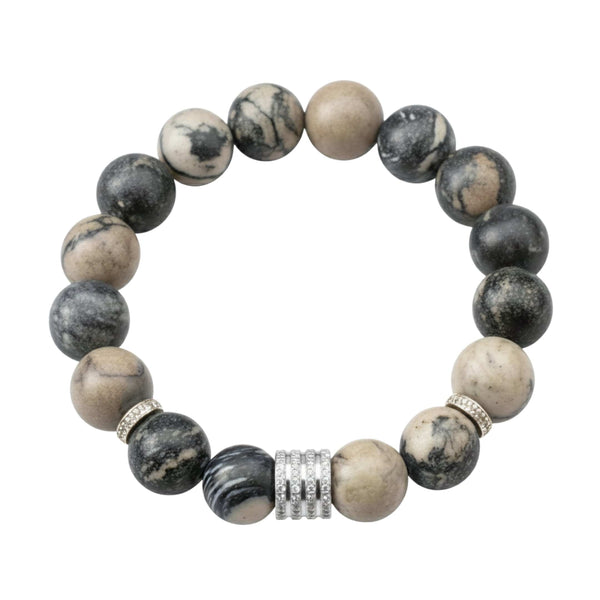 LUMORA - 12mm Beads Bracelet with Natural Stone - Adjustable Bracelet