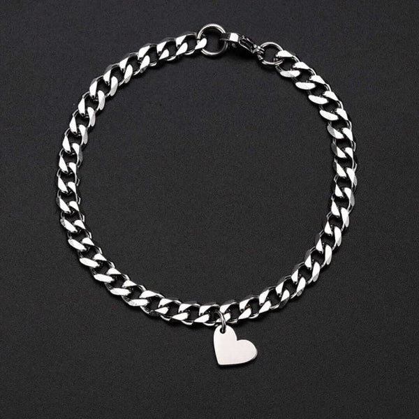 LUXE HEART LINK - Pure Titanium Steel Adjustable Bracelet for Men & Boys