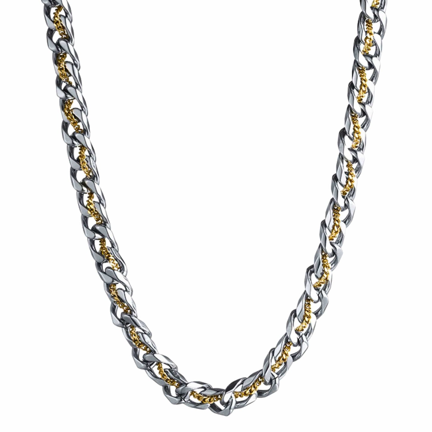 MAJESTA LINK - 10mm Pure Stainless Steel 19 to 21 inch Adjustable Chain for Men & Boys - THE MEN THING