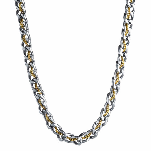 MAJESTA LINK - 10mm Pure Stainless Steel 19 to 21 inch Adjustable Chain for Men & Boys