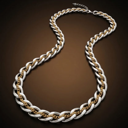 MAJESTA LINK - 10mm Pure Stainless Steel 19 to 21 inch Adjustable Chain for Men & Boys - THE MEN THING