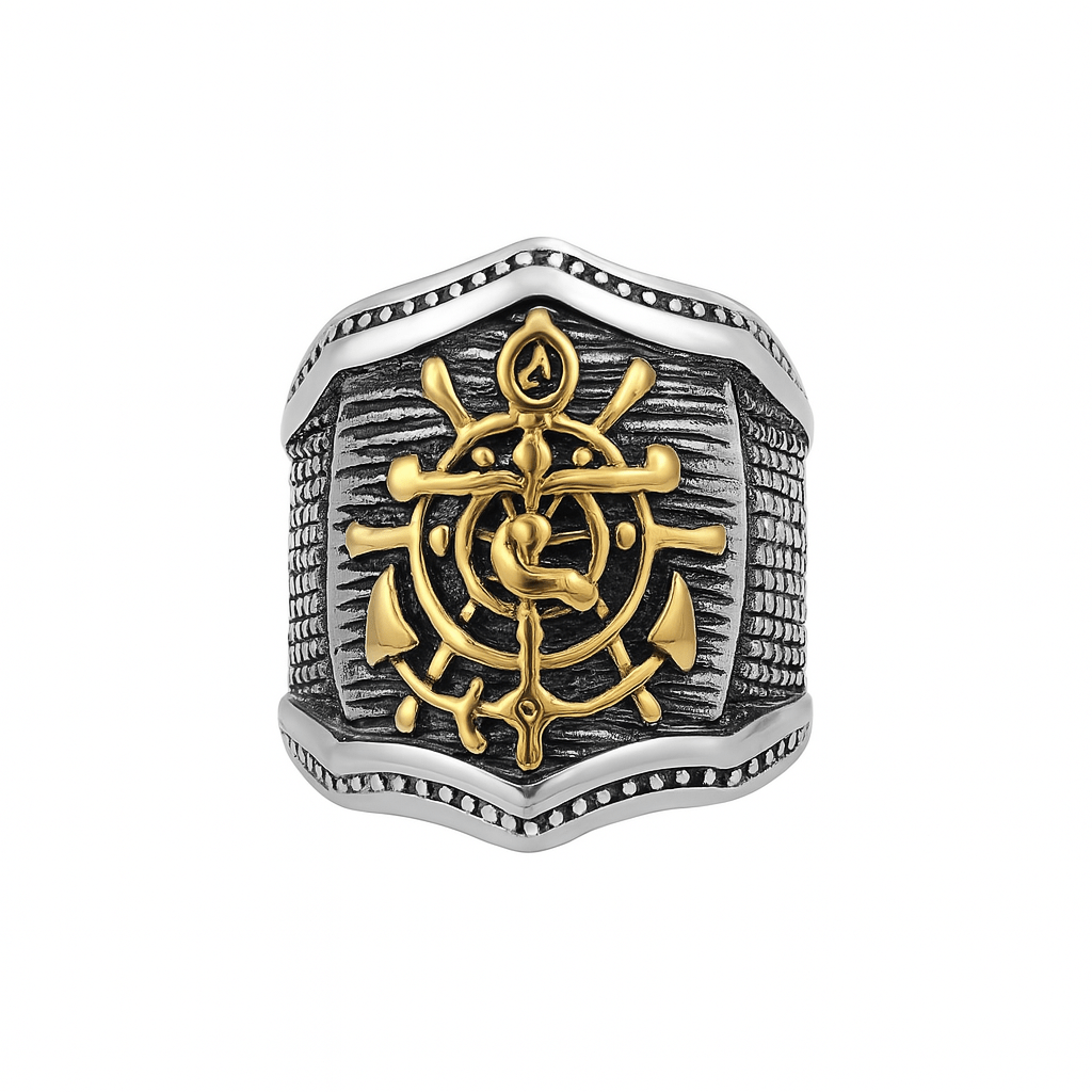 MAJESTIC ANCHOR - Pure Stainless Steel Men’s Steel-Plated Ring – Statement Luxury Jewelry (Size : 18-23-27) - THE MEN THING