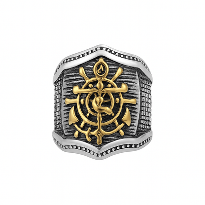 MAJESTIC ANCHOR - Pure Stainless Steel Men’s Steel-Plated Ring – Statement Luxury Jewelry (Size : 18-23-27) - THE MEN THING