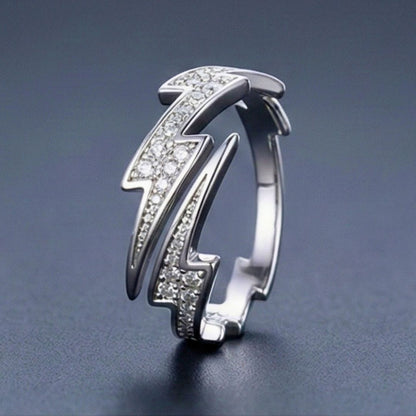MAJESTIC LIGHTNING - Pure Stainless Steel Men’s Steel-Plated Ring (Size : 21) - THE MEN THING