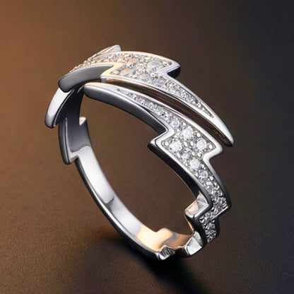 MAJESTIC LIGHTNING - Pure Stainless Steel Men’s Steel-Plated Ring (Size : 21) - THE MEN THING