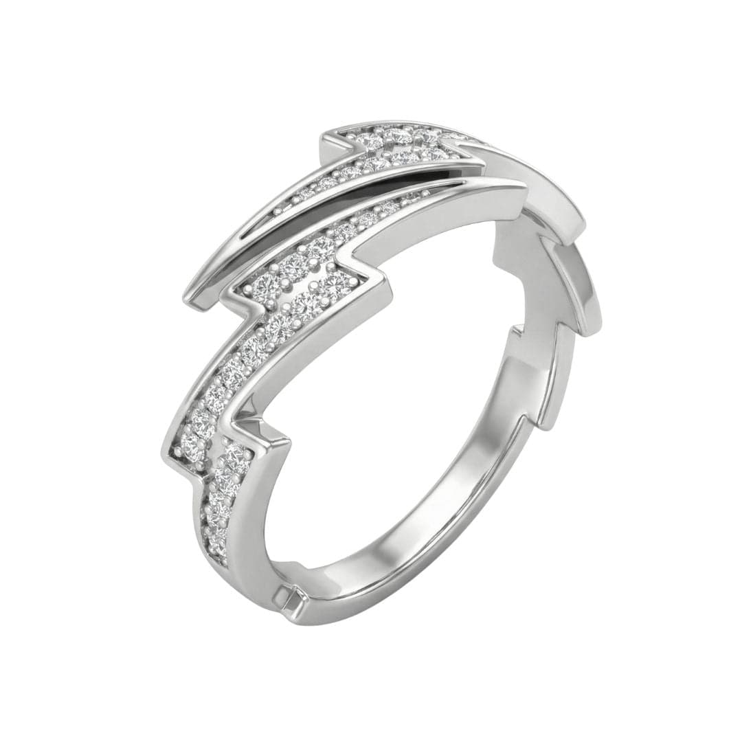 MAJESTIC LIGHTNING - Pure Stainless Steel Men’s Steel-Plated Ring (Size : 21) - THE MEN THING