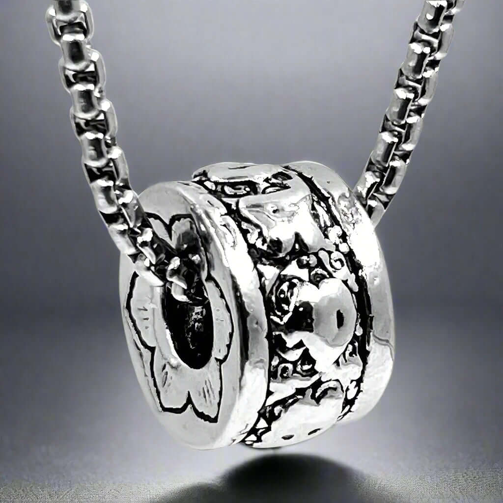 MANTRA ROUND - Alloy Round Mantra Pendant with Pure Stainless Steel 24inch Chain for Men, Milan trending Style - Round Box Chain & Pendant for Men & Boy — SS Pendant/ Necklace for Men | THE MEN THING