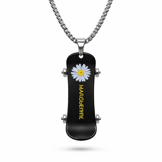 MARGUERITE SKATE - 19mm Pure Titanium Steel Pendant with 27inch Round Box 4mm Chain for Men & Boys - THE MEN THING