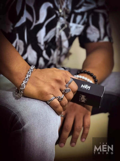 MASCULINE -  8mm Stainless Steel Bracelet, American trending Style, 7 to 9 inch with Lobster Claw Buckle for Men & Boys - THE MEN THING