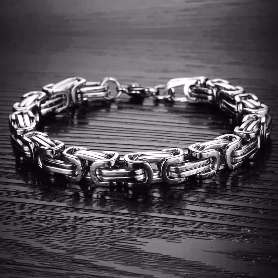 MASCULINE -  8mm Stainless Steel Bracelet, American trending Style, 7 to 9 inch with Lobster Claw Buckle for Men & Boys - THE MEN THING