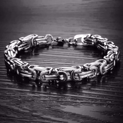 MASCULINE -  8mm Stainless Steel Bracelet, American trending Style, 7 to 9 inch with Lobster Claw Buckle for Men & Boys - THE MEN THING