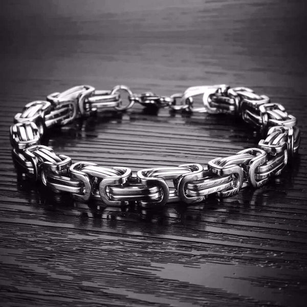MASCULINE - 8mm స్టెయిన్‌లెస్ స్టీల్ బ్రాస్‌లెట్, అమెరికన్ ట్రెండింగ్ స్టైల్, పురుషులు & అబ్బాయిల కోసం లాబ్‌స్టర్ క్లా బకిల్‌తో 7 నుండి 9 అంగుళాలు
