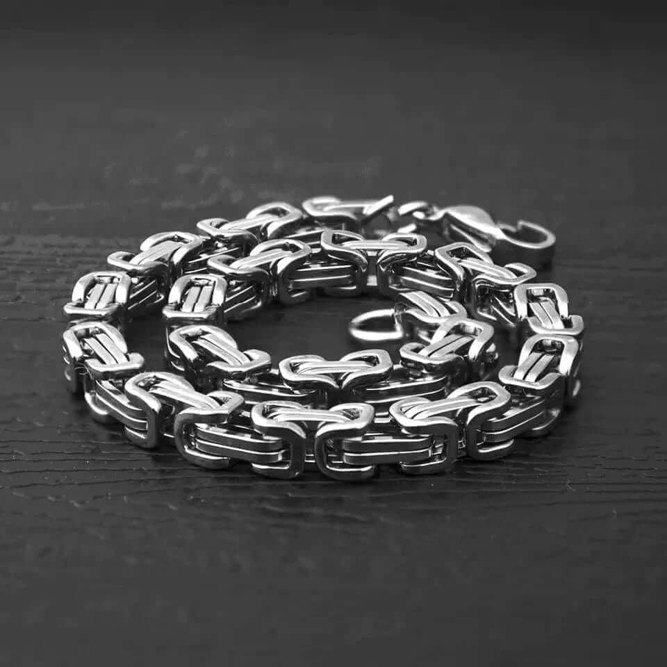 MASCULINE -  8mm Stainless Steel Bracelet, American trending Style, 7 to 9 inch with Lobster Claw Buckle for Men & Boys - THE MEN THING