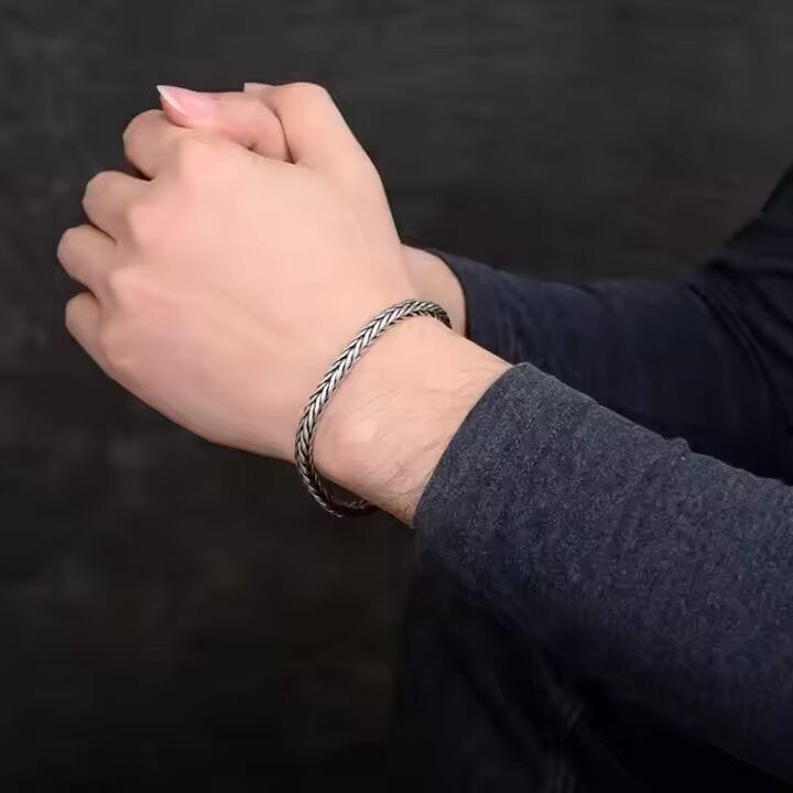 MATRIX LINK - 5mm Pure Stainless Steel Bracelet, Biker Punk Style Bracelet for Men & Boy (8 inch) - THE MEN THING