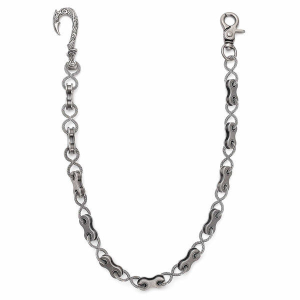 MECHLINK - Antique Steel 12mm Titanium Steel Heavy Biker Chain for Jeans with Lobster Clasps for Men & Boys - 20 inch