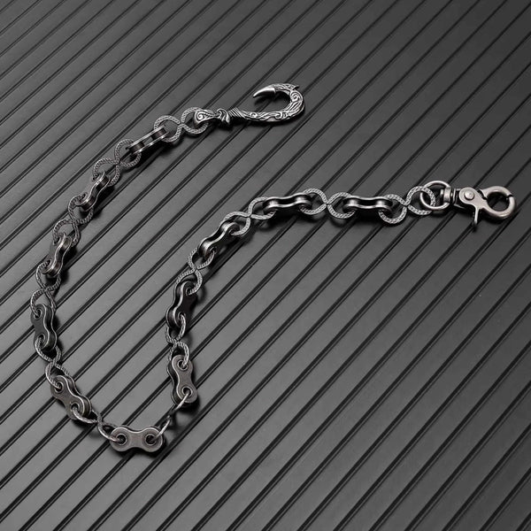 MECHLINK - Antique Steel 12mm Titanium Steel Heavy Biker Chain for Jeans with Lobster Clasps for Men & Boys - 20 inch