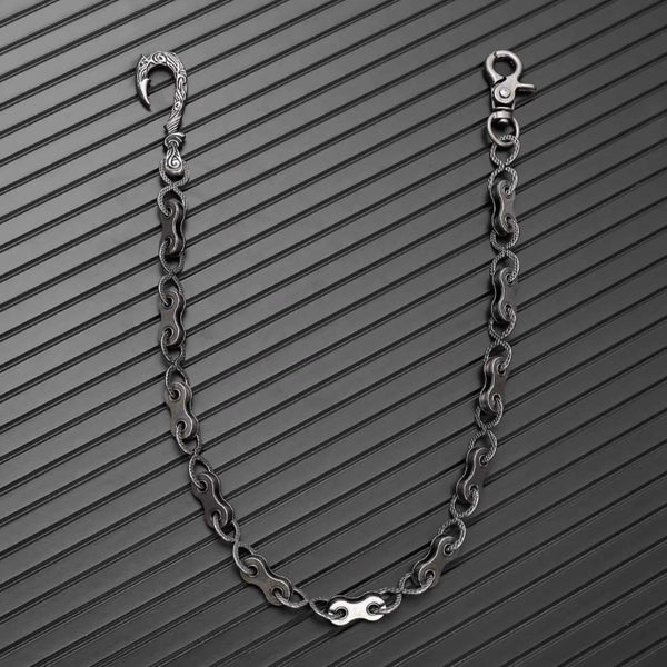 MECHLINK - Antique Steel 12mm Titanium Steel Heavy Biker Chain for Jeans with Lobster Clasps for Men & Boys - 20 inch