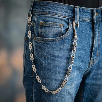 MECHLINK - Antique Steel 12mm Titanium Steel Heavy Biker Chain for Jeans with Lobster Clasps for Men & Boys - 20 inch — Biker Fashion for Men | THE MEN THING