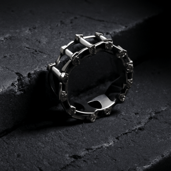 METARION RING - Pure Stainless Steel Men’s Steel-Plated Ring – Statement Luxury Jewelry (Size : 16-22-27)
