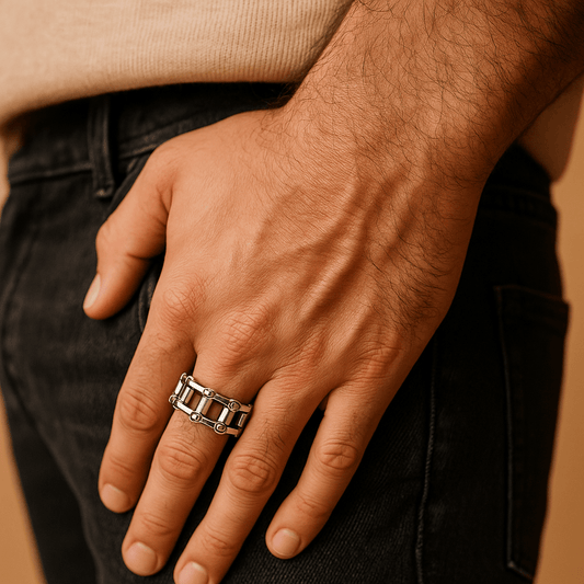 METARION RING - Pure Stainless Steel Men’s Steel-Plated Ring – Statement Luxury Jewelry (Size : 16-22-27) - THE MEN THING