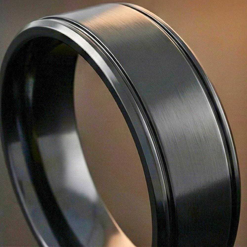 MIDNIGHT ECLIPSE BLACK RING - Pure Stainless Steel Men’s Black Plated Ring (Size : 17-22-27) - THE MEN THING