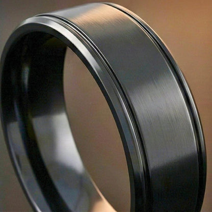 MIDNIGHT ECLIPSE BLACK RING - Pure Stainless Steel Men’s Black Plated Ring (Size : 17-22-27) - THE MEN THING
